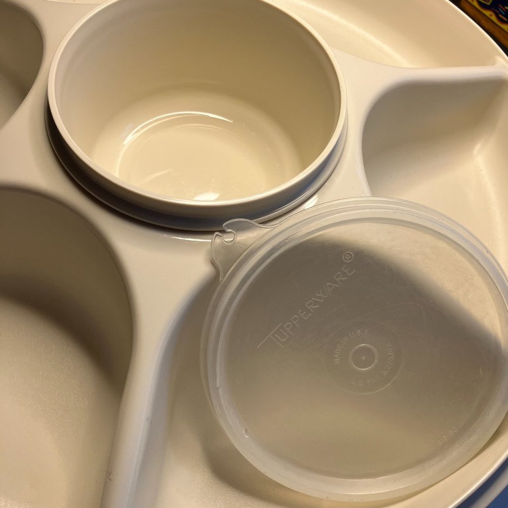 Vintage Tupperware divided relish server - EUC